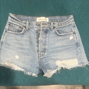 REFORMATION
Dixie High Waist Cutoff Denim Shorts In Bali